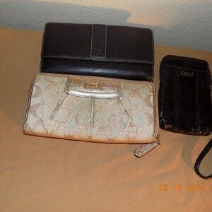 3 Pieces of Coach Accessories, 2 Wallets and 1 Other Piece